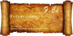 Foltán Csaba névjegykártya