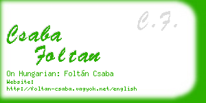csaba foltan business card